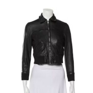Very loved Cropped XS All Saints Black Leather Jacket